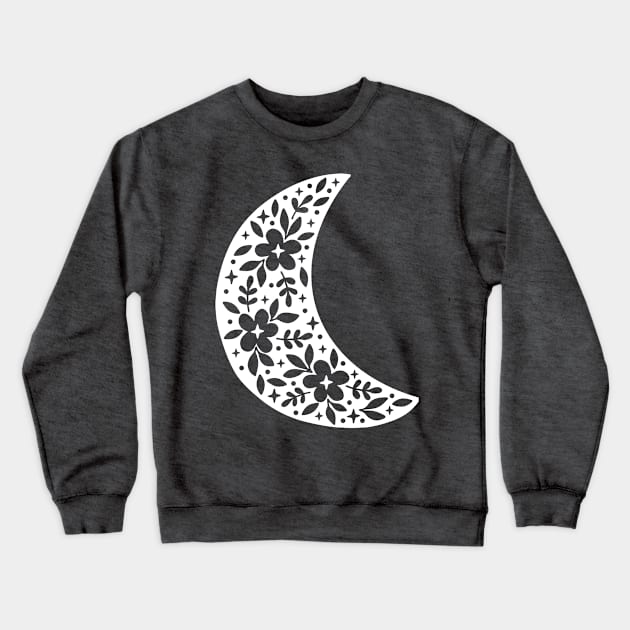 White Moon (Negative Space) Crewneck Sweatshirt by Designs by Katie Leigh